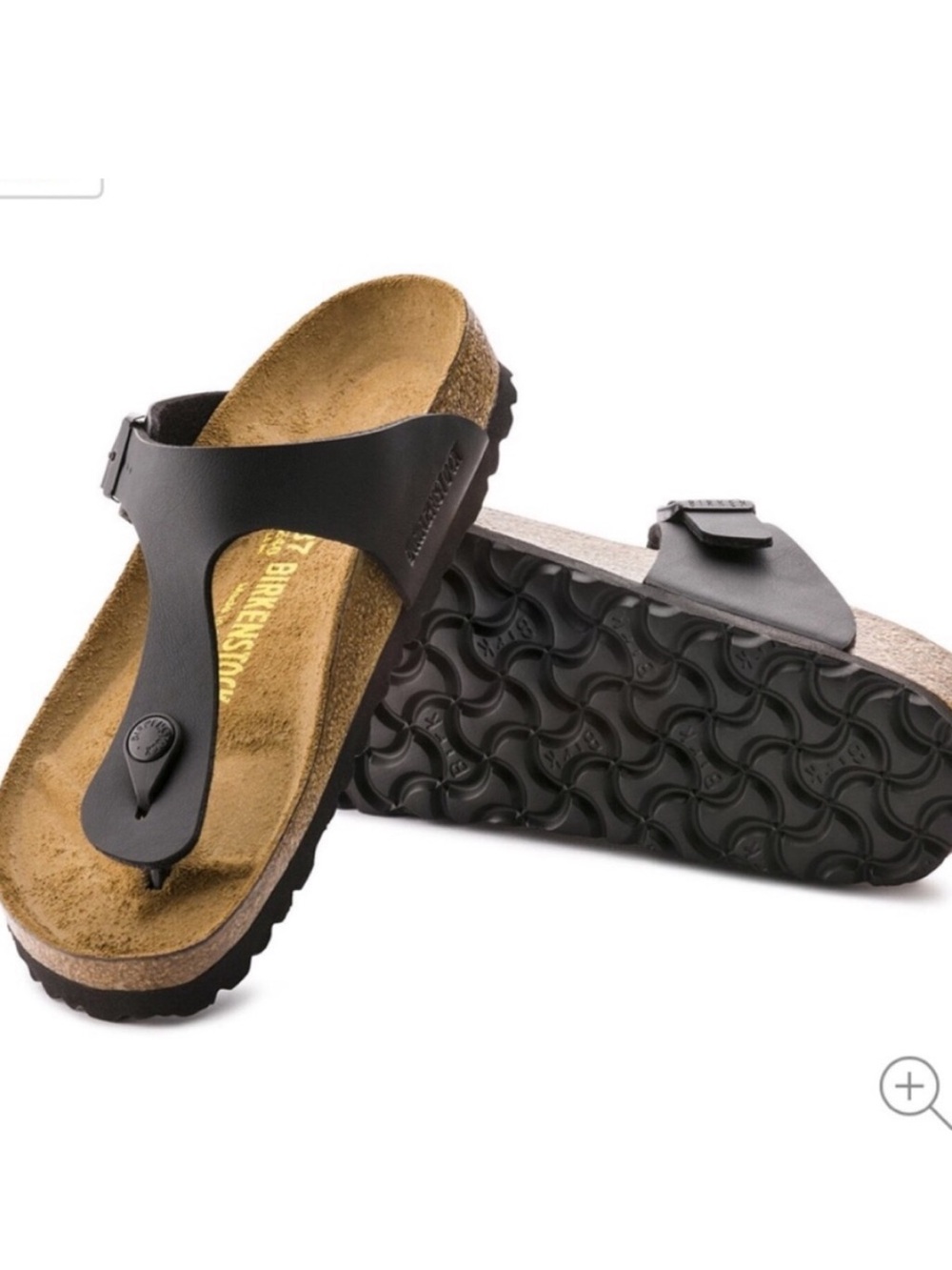 Birkenstock Brown Leather Thong Sandals with Buckle